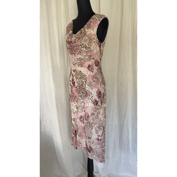 Y2k 90s Womens Pink Floral Ethereal Fairy Coquette Grunge Whimsigoth Dress Sz M - Picture 2 of 7